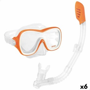 Occhialini da Snorkeling e Boccaglio Intex Wave Rider Arancio (6 Unità)