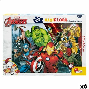 Puzzle per Bambini The Avengers Double-face 108 Pezzi 70 x 1,5 x 50 cm (6 Unità)