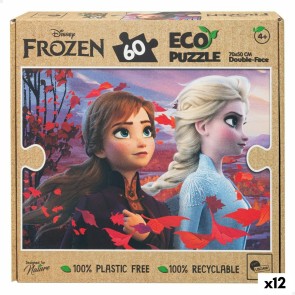 Puzzle per Bambini Frozen Double-face 60 Pezzi 70 x 1,5 x 50 cm (12 Unità)