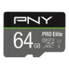 Scheda Di Memoria Micro SD con Adattatore PNY P-SDU64GV31100PRO-GE Pro Elite C10 64 GB