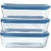 Set di scatole porta pranzo Pyrex Azzurro Trasparente 2,6 L 3 Pezzi