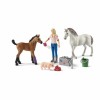 Playset Schleich Vet visiting mare and foal Cavallo Plastica