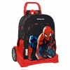 Trolley per la Scuola Safta Nero Spiderman Rosso 33 x 14 x 42 cm
