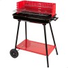 Barbecue a Carboni con Ruote Aktive Acciaio Plastica Metallo smaltato 66 x 85 x 44 cm Rosso