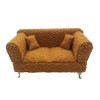 Scatola-Portagioie Versa Senape Poliestere Metallo Specchio Legno MDF 9,5 X 12,5 X 23,5 CM Divano