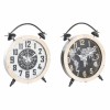 Orologio da Tavolo DKD Home Decor 41 x 6,5 x 52,5 cm Cristallo Naturale Nero Bianco Ferro Vintage Legno MDF (2 Unità)