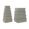Set di Scatole per Sistemare Impilabili DKD Home Decor Pois Grigio Bianco Cartone (43,5 x 33,5 x 15,5 cm)