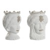 Vaso Home ESPRIT Bianco Beige Porcellana 15 x 15 x 26.5 cm (2 Unità)