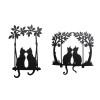 Statua Decorativa Home ESPRIT Nero Gatti Shabby Chic 43 X 1 X 70 CM (2 Unità)