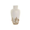 Vaso Home ESPRIT Bianco Dorato Alluminio Moderno 16 x 16 x 31 cm