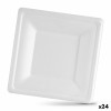 Set di piatti Algon Monouso Bianco Canna da Zucchero Quadrato 26 cm (24 Unità)