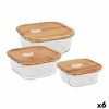 Set di 3 scatole porta pranzo Quttin Quadrato Bambù (6 Unità)