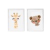 Set di 2 quadri Crochetts 33 x 43 x 2 cm Giraffa Orso 2 Pezzi