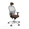 Sedia Ufficio con Poggiatesta Jorquera Piqueras y Crespo 1D086G1 Bianco Marrone scuro