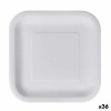 Set di piatti Algon Monouso Bianco Cartone Quadrato 26 cm (36 Unità)