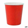 Set di Bicchieri Algon Monouso Cartone Rosso 20 Pezzi 120 ml (24 Unità)
