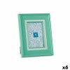 Cornice Portafoto Cristallo Verde Plastica (6 Unità) (2 x 23 x 18 cm)