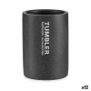 Portaspazzolini da Denti Tumbler Grigio Resina 7,5 x 10,2 x 7,5 cm (12 Unità)