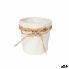 Vaso Fiocco Bianco Stoffa 11 x 10,5 x 11 cm (24 Unità)