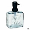 Dispenser di Sapone Pure Soap 250 ml Cristallo Nero Plastica (12 Unità)
