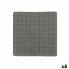 Tappetino Antiscivolo da Doccia Quadri Grigio PVC 50,3 x 50,3 x 0,7 cm (6 Unità)