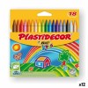 Colori a Cera Plastidecor Multicolore (12 Unità)