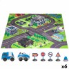 Tappeto da gioco Speed & Go Accessori Veicoli Autostrada Stoffa Plastica (6 Unità)